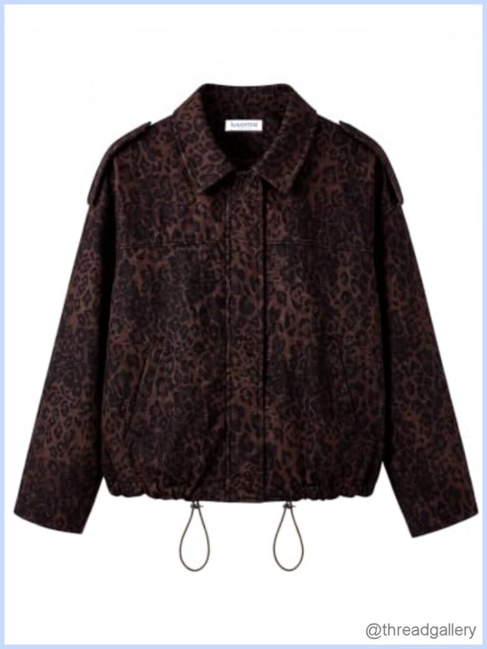 Faux Suede Leopard Print Oversized Zip Up Bomber Jacket